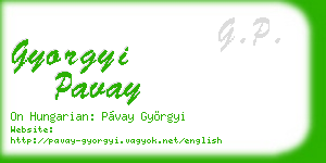 gyorgyi pavay business card